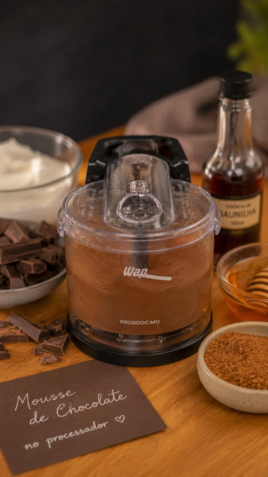 Mini Processador WAP Fast Cut WMP150 - Mousse de chocolate caseiro