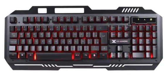 Teclado Gamer Vx Gaming Shield Abnt2 Multimidia Led 1 8 Metros Usb