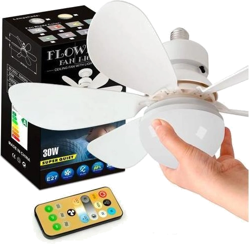 Ventilador de Teto 6 Pás com Controle Lâmpada Silencioso Potente - BIV ...