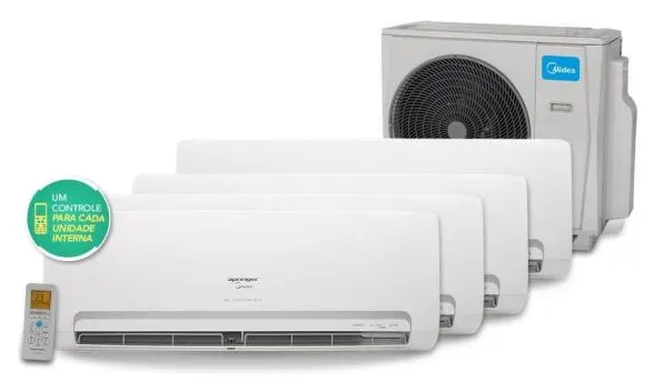 Ar Condicionado Multi Split Inverter Springer Midea 1x9.000 e 2x12.000 e 1x18.000 BTU/h Quente e Frio Monofásico 38MBMA36M5 – 220 Volts