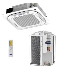 Ar-Condicionado Split Cassete Carrier Connect 4 Vias 30000 BTUs Inverter Controle Remoto Frio 40KVQC30C5 / ‎38CCVB30515MC