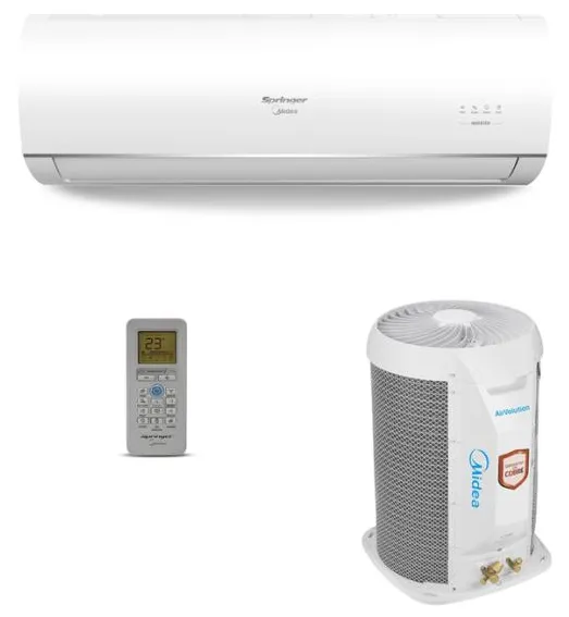 Ar-Condicionado Split Hi Wall Springer Midea AirVolution Inverter 22000 BTUs Quente/Frio 42MAQT22S5 / 38TQA22S5