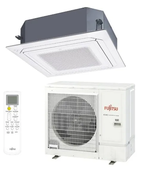 Ar-Condicionado Split Cassete Fujitsu 35000 BTUs Quente/Frio Inverter AUBH36KRLB / AOBH36KBTB