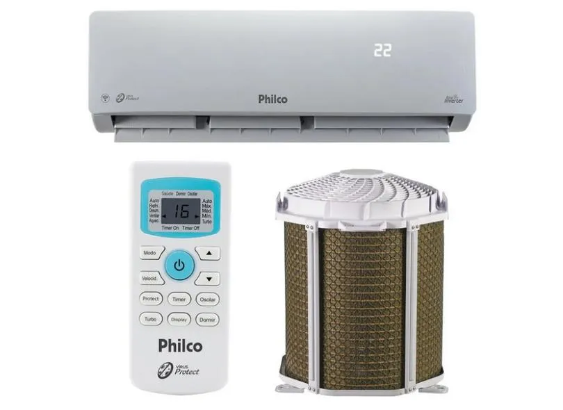 Ar-Condicionado Split Hi Wall Philco Protect 9000 BTUs Inverter Controle Remoto Frio PAC9000ITFM9W