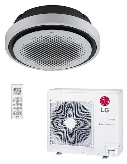 Ar-Condicionado Split Cassete LG 36000 BTUs Inverter Controle Remoto Quente/Frio Round ATNW36GYLP0 / ATUW36GYLP0