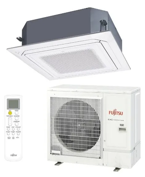 Ar-Condicionado Split Cassete Fujitsu 31000 BTUs Quente/Frio Inverter AUBH30KRLB / AOBH30KBTB