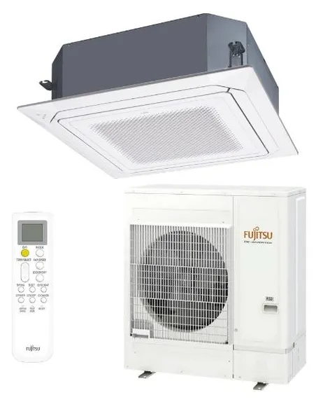 Ar-Condicionado Split Cassete Fujitsu 45000 BTUs Quente/Frio Inverter AUBH45KRLB / AOBH45KBTB