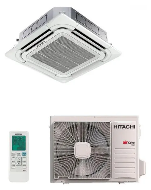 Ar-Condicionado Split Cassete Hitachi Air Core 600 24000 BTUs Quente/Frio Inverter RCI24B3IV / RAA24B3IV / SCI24B3IV