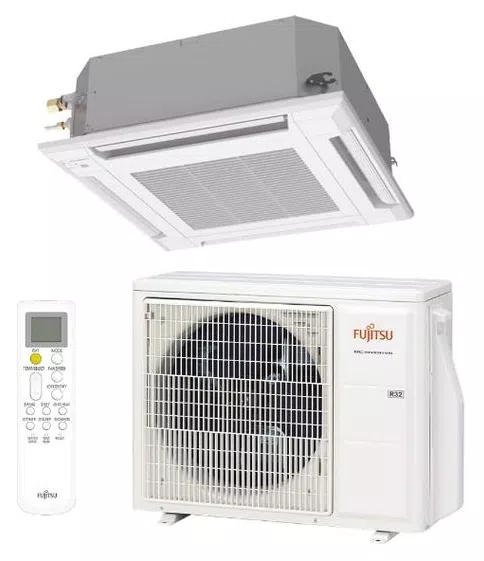 Ar-Condicionado Split Cassete Fujitsu 24000 BTUs Quente/Frio Inverter AUBH24KVBA / AOBH24KBTB