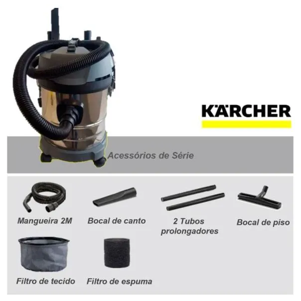 Aspirador De Pó E Líquido 20 Litros 1400W Nt 2000 Inox Karcher