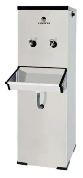 Bebedouro Industrial 25 Litros Coluna Aço Inox 2 Torneiras Karina