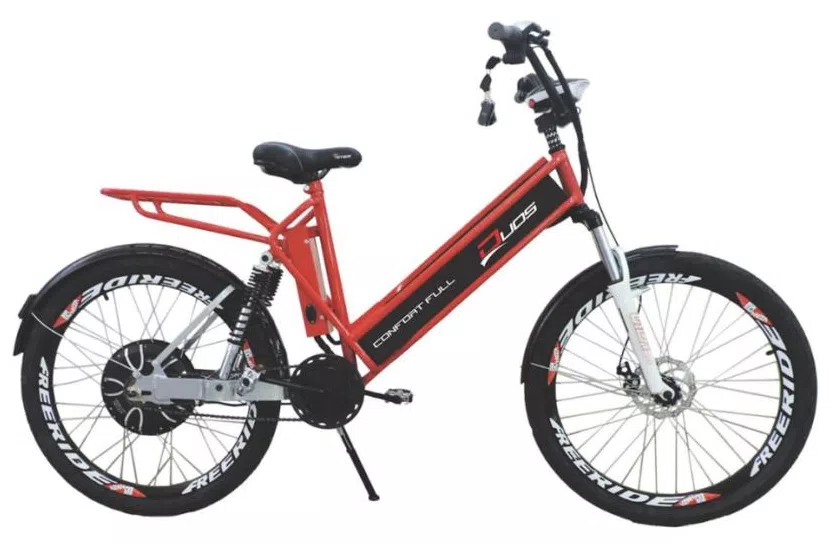 Bicicleta Elétrica Duos Bikes Confort Full Aro 26 Suspensão Dianteira Freio a Disco Mecânico