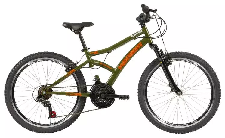 Bicicleta Caloi Max Front 2021 21 Marchas Aro 24 Suspensão Dianteira Freio V-Brake