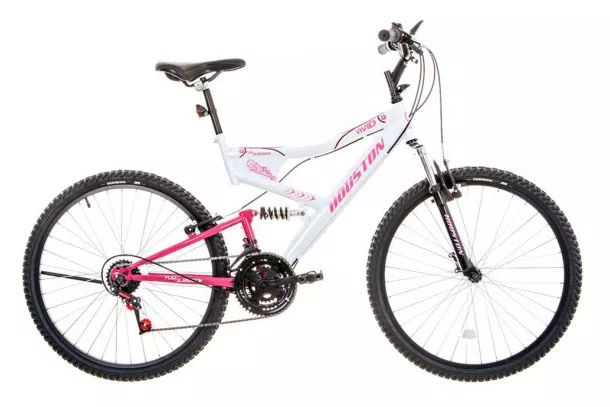 Bicicleta Houston Vivid 21 Marchas Aro 26 Suspensão Full Suspension Freio V-Brake