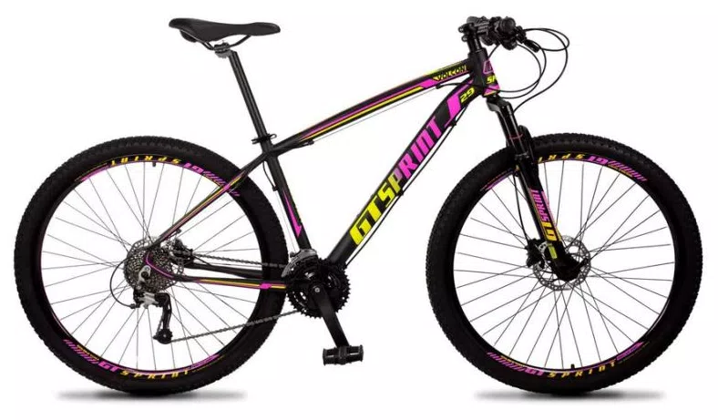 Bicicleta Mountain Bike GT SPRINT MTB Volcon 27 Marchas Aro 29 Suspensão Dianteira Freio a Disco Hidráulico