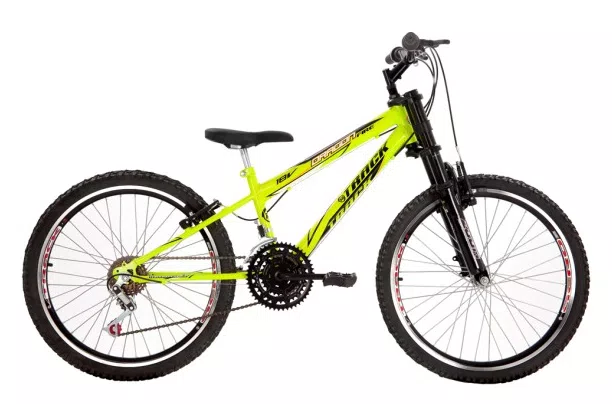 Bicicleta Track & Bikes Dragon Fire 18 Marchas Aro 24 Suspensão Dianteira Freio V-Brake