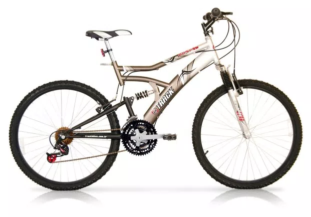 Bicicleta Mountain Bike Track & Bikes Boxxer 21 Marchas Aro 26 Suspensão Full Suspension Freio V-Brake