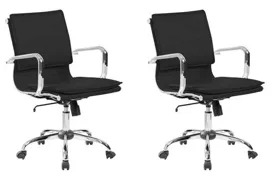Conjunto com 2 Cadeiras de Escritório Diretor Giratórias Eames Comfort 
