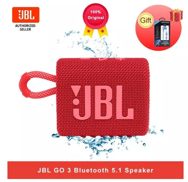 Jbl go 3-caixa de som, portátil, sem fio, bluetooth 5.1, à prova d'água, ar livre, para esportes,