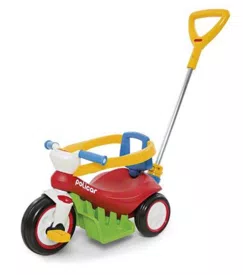 Carrinho De Passeio Triciclo Velotrol Com Pedal Policiclo  7485 - Poliplac