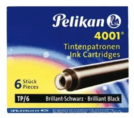 Cartucho Caneta Tinteiro Pelikan 4001 TP/6 Brilliant Black