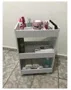 Carrinho Auxiliar mdf  P/manicure ou estética C/3 bandejas