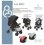 Carrinho de Bebê Passeio 2 em 1 Até 15kg Acopla Bebê Conforto Reclinavel San Remo Galzerano  Cobre