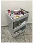 Carrinho Auxiliar mdf  P/manicure ou estética C/3 bandejas