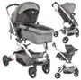 Carrinho de Bebe Moises Kiddo Eclipse com Bebe Conforto e Base Melange Grafite