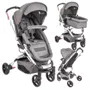 Carrinho de Bebe Moises Kiddo Eclipse com Bebe Conforto e Base Melange Grafite