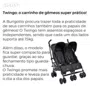 Carrinho De Bebê Twingo Para Gêmeos Black - Burigotto