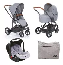 Carrinho De Bebê Travel System abc Design Como 4 + Moisés Graphite Grey