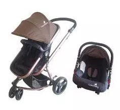 Carrinho Evolution 3 em 1 Travel System Marrom Color Baby