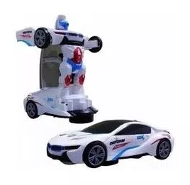 Carro 3d Vira Robo Emite Som E Luz Transformes Carrinho Bmw