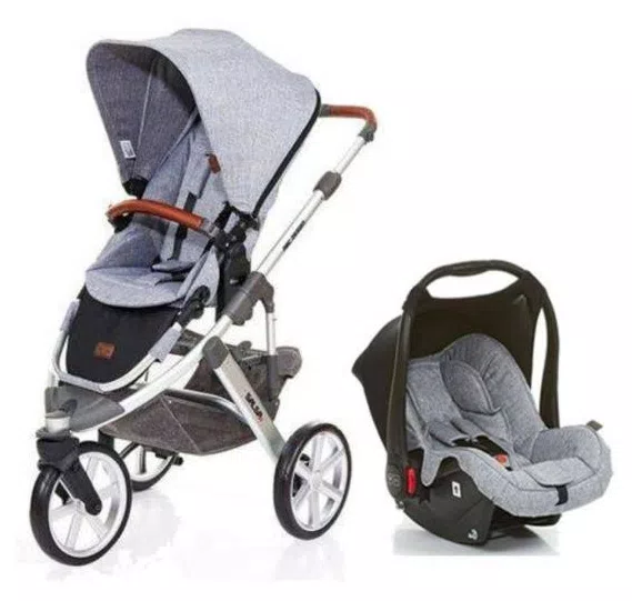 Carrinho De Bebê Salsa 3 Rodas Graphite Gray () Com Bebê Conforto - Abc Design