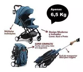 Carrinho de Bebê Smart Color Baby Leve Compacto até 15kg