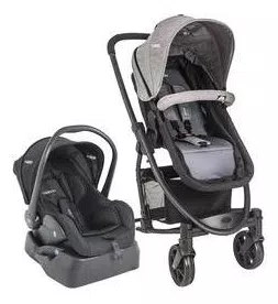 Carrinho de Bebê Travel System Kiddo Prima Melange Grafite + Base