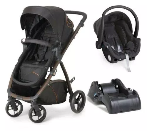 Carrinho De Bebê Maly Bebê Conforto E Base Black - Dzieco