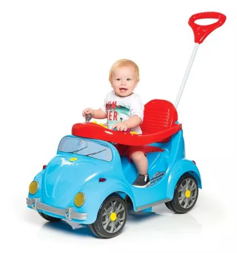 Carrinho De Passeio Infantil 2 Em 1 Passeio E Pedal Fouks  Com Buzina - Calesita