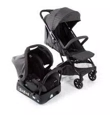 Carrinho Com Bebê Conforto Travel System Skill Trio Black