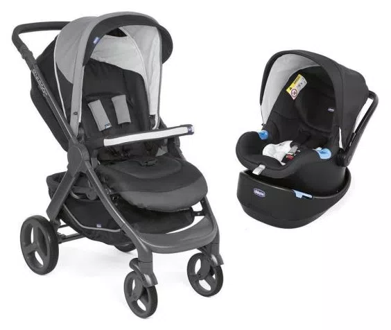 Carrinho Style Go Up Cross E Bebê Conforto Jet Black Chicco