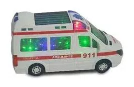 Carrinho De Ambulância Hospital Com Som Led Bate E Volta 911