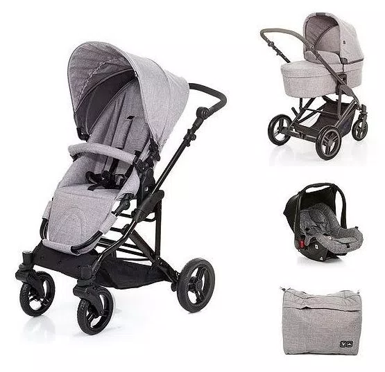 Travel System com Bebê Conforto e Moisés COMO4 Wover Gray () - ABC Design