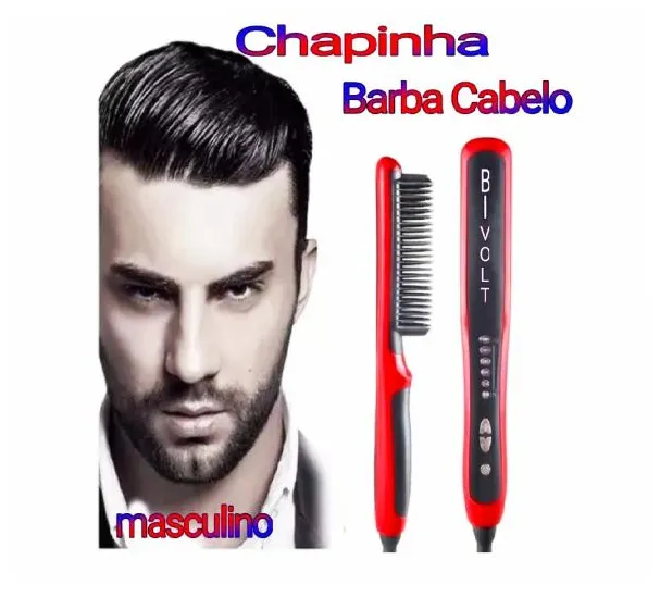 Chapinha escova quente barba cabelo masculino