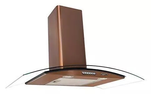 Coifa Depurador de Parede Exaustor Vidro Curvo Slim Bronze para Fogão de 4 à 6 Bocas 75cm, 140W - Fogatti - 