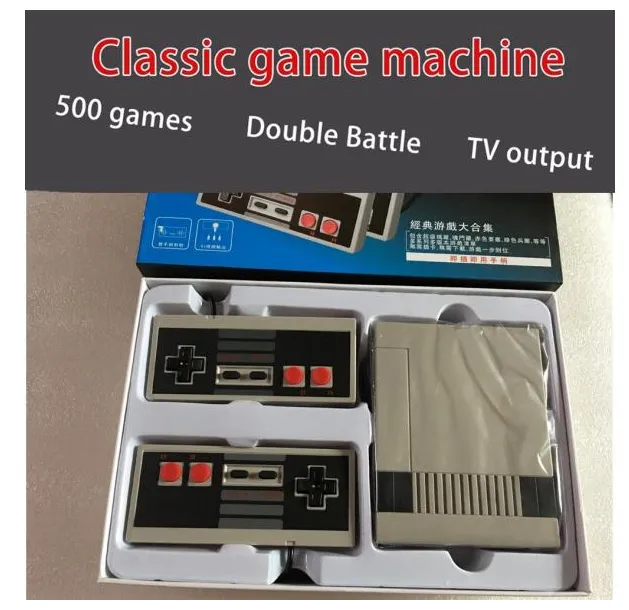 Mini TV Handheld Game Console Console de videogame para jogos Nes com 500 diferentes jogos embutidos pal & ntsc