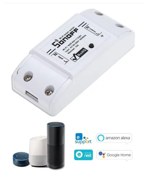 Sonoff Básico wifi funciona switch com Alexa para Página inicial do Google Temporizador 10A / 2200W Wireless Switch Remoto para Android / iOS Controle de Eletrodomésticos Universal inteligente Módulo de automação residencial