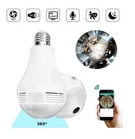 Camera Safurance Hd 1080p Panorâmica De 360 ¿¿graus Mini Ip Wireless Ir Lâmpada Camera Wifi Fisheye Lamp Cctv Home Security