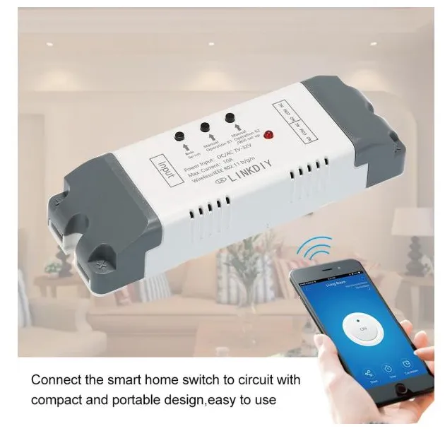 EWeLink Inteligente Wifi interruptor Universal Module 2CH dc / AC7-32V Wireless Switch Temporizador Telefone app Remote Control Compatível com Alexa Página inicial do Google Voice Control Amazon para Smart Home 