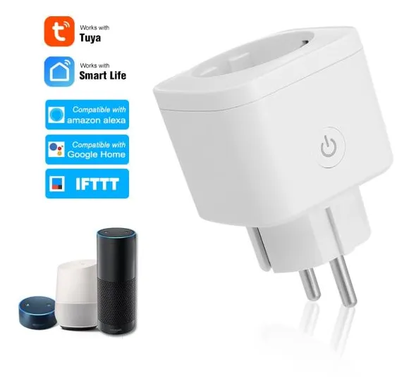 Smart Wi-Fi Tipo de soquete ue E controle remoto sem fio tomada de carga Adaptador Smart Home Tomada Via Phone App inteligente temporizador Compatível com Amazon Alexa e para o Google Início ifttt Início plugue  eu Plug